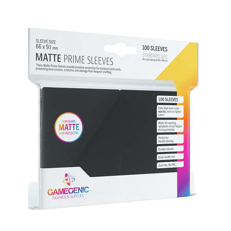 Protektory Gamegenic Matte Prime Standard CCG Czarne 100 szt.