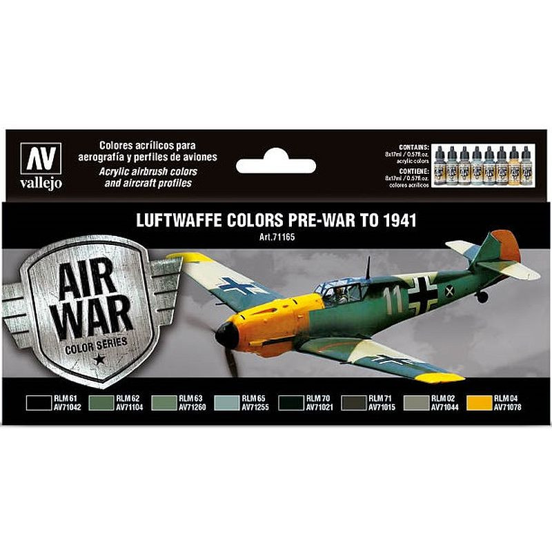 Vallejo Model Air Set Luftwaffe pre-war to 1941 71.165