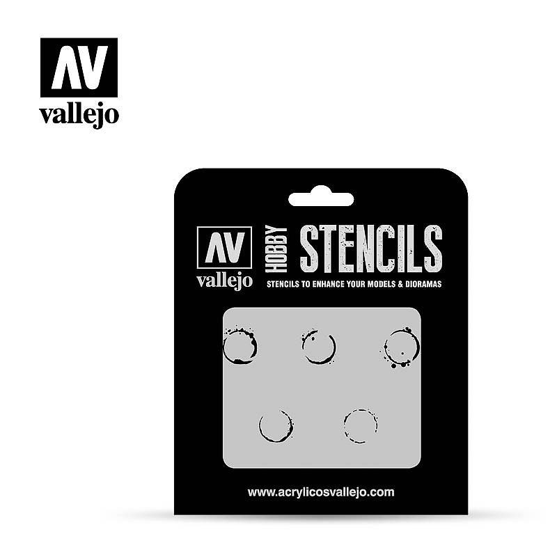 Vallejo Hobby Stencils Drum Oil Markings ST-AFV002