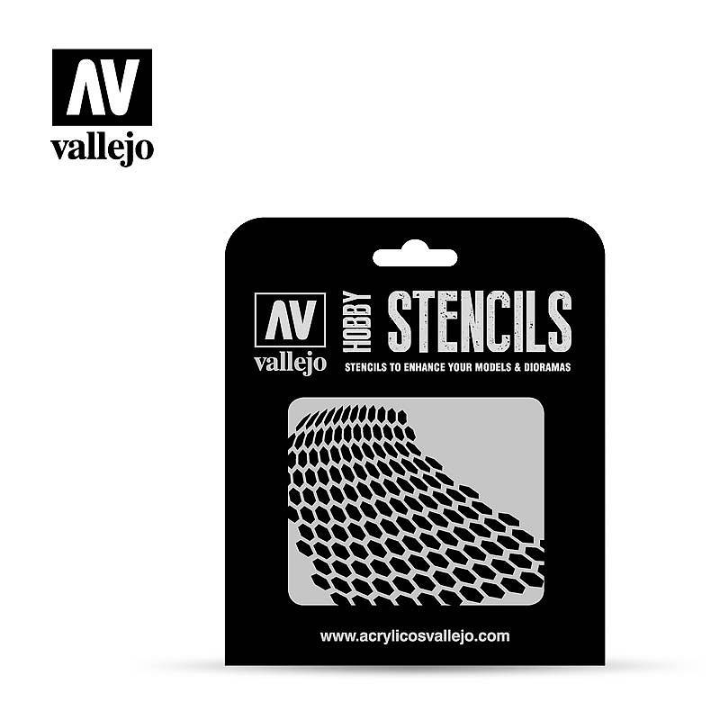 Vallejo Hobby Stencils Distorted Honeycomb ST-SF003
