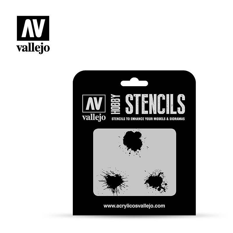 Vallejo Hobby Stencils Paint Stains ST-TX005