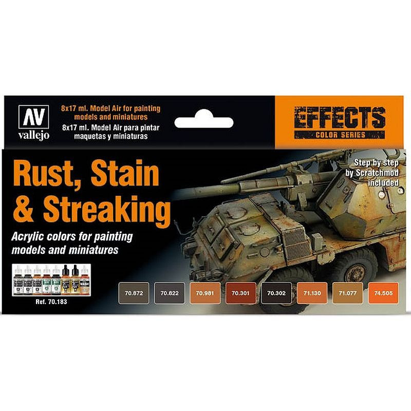 Vallejo Model Color Set Rust, Stain and Streaking 70.183