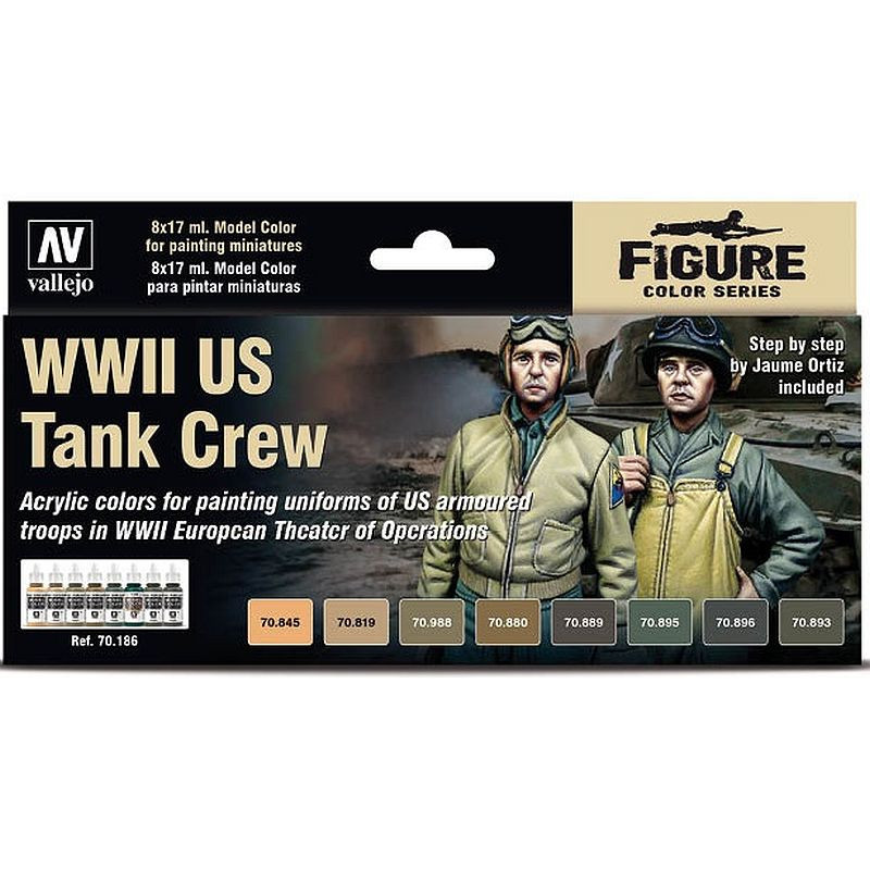 Vallejo Model Color Set WWII US Tank Crew 70.186