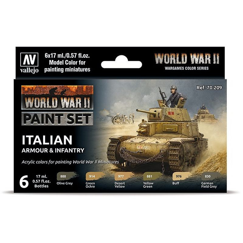 Vallejo Model Color Set WWII Italian Armour & Infantry 70.209