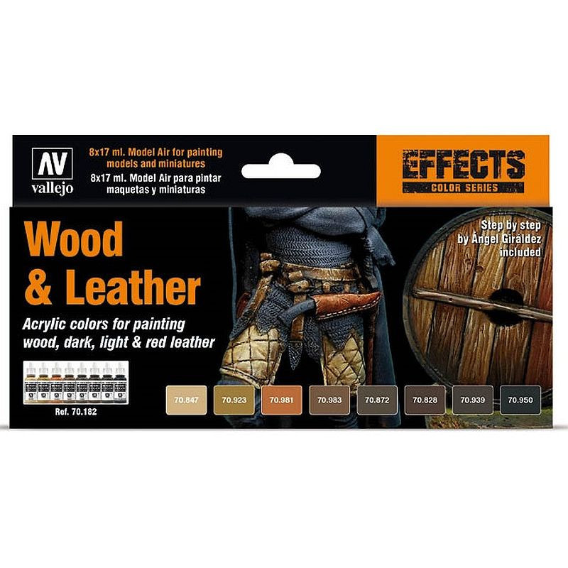 Vallejo Model Color Set Wood and Leather 70.182