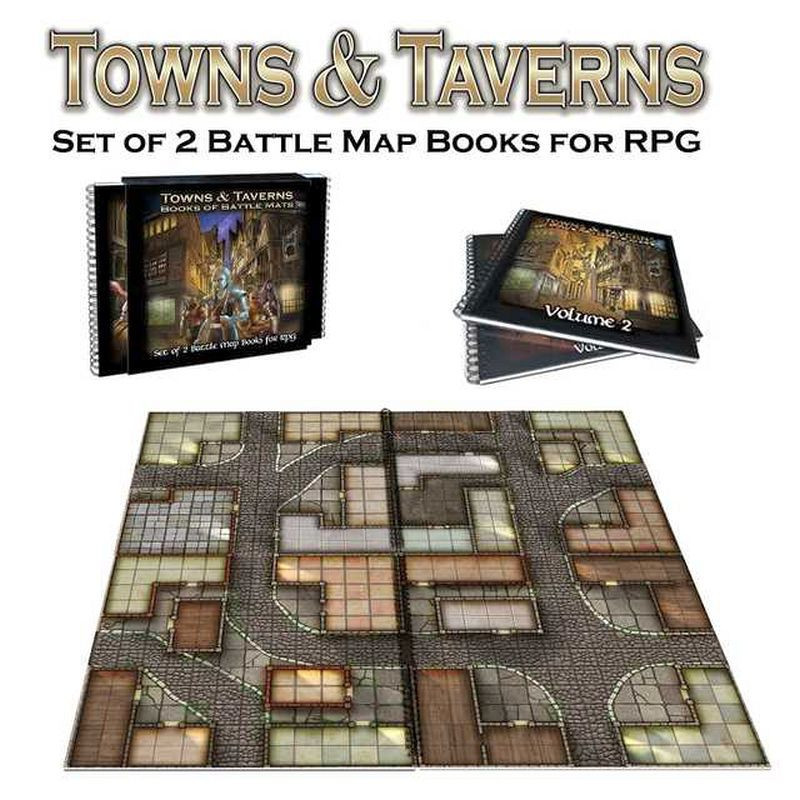 2x Book of Battle Mats - Towns and Taverns [ENG]