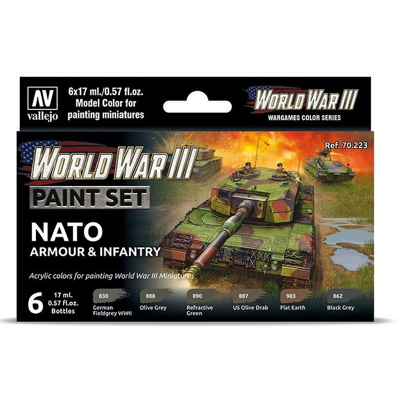 Vallejo Model Color Set WWIII NATO Armour & Infantry 70.223