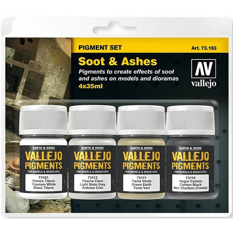 Vallejo Pigment Set Soot & Ashes 73.193