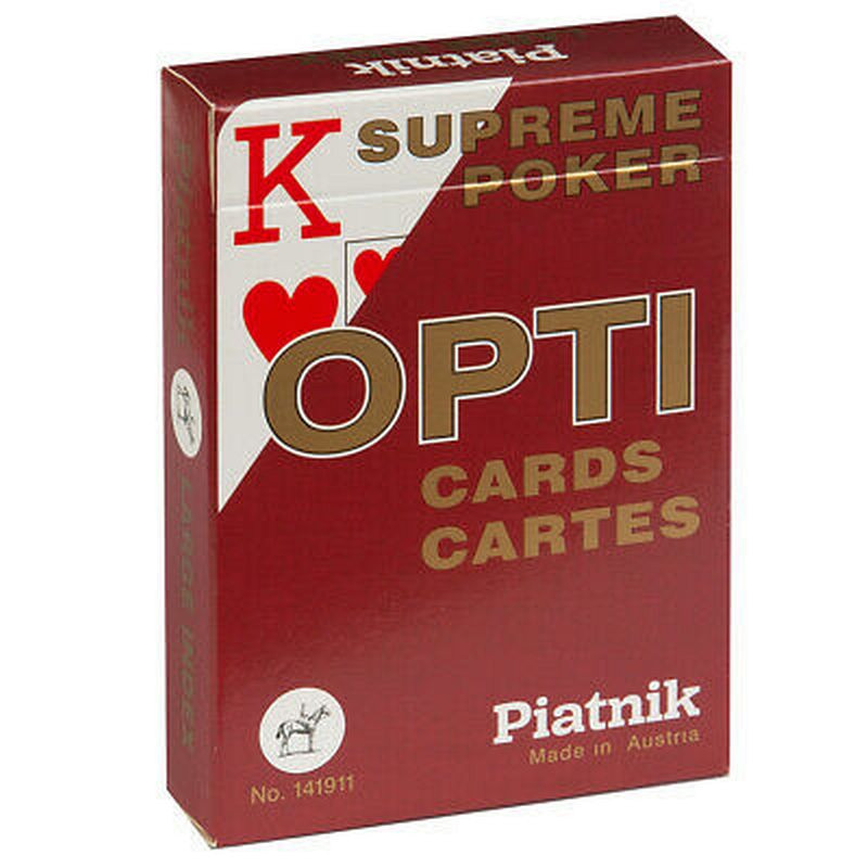 Klasyczna Talia Kart do Gry Piatnik Opti Poker 55 Czerwona
