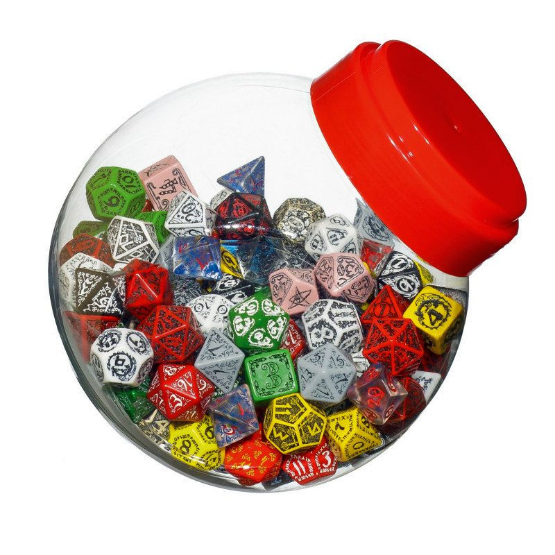 Słoik z Kośćmi RPG D4, D6, D8, D10, D12, D20, D100 150 sztuk