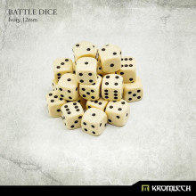 Kromlech Battle Dice 25xK6 Ivory 12mm
